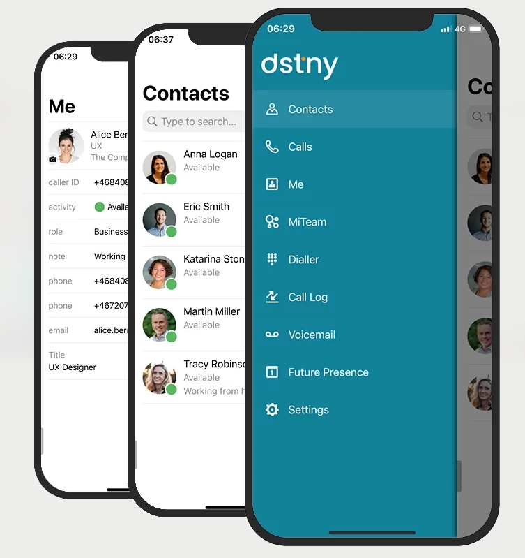 Smartphone met Xelion app geopend